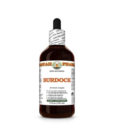 Hawaii Pharm Burdock Alcohol-Free Extract Glycerite for Immune Support Promotes Clear Skin Aids Digestion Supports Liver Function Encourages Kidney Wellness - 4 fl.oz 4 Fl Oz (Pack of 1)