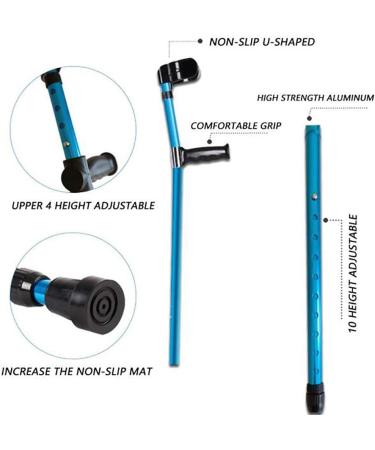 Forearm Crutches -Crutches Adult for Disabled People Walker Comfortable Safe Crutch Lightweight Aluminum Alloy - Adjustable Height Lightweight Walking Aid for Parents an Fashionable Independence - Buy Online on GoSupps.com