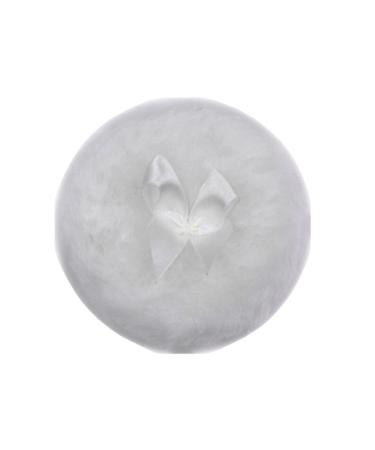 Body Powder Puff Round Face Powder Puff with Ribbon Bow - Makeup Puff Dry Makeup Tool Body Powder Applicator for Home Travel White