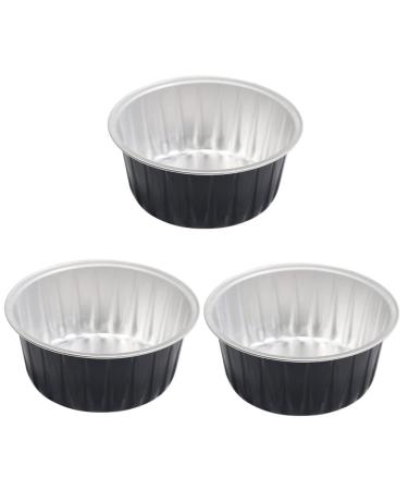 Frcolor 18 pieces Muffin container Heating tool Hair removal tool non-stick aluminum foil Para substitute Wachstopfe Hair tool heating wax shell black accessories food 3.7x8.5cmx3pcs blackx3st