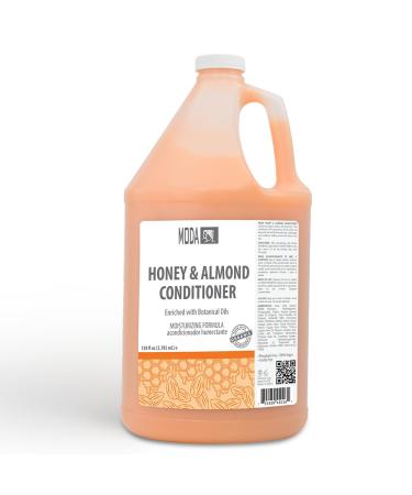 MODA - Moisturizing Conditioner for all Hair Types Honey Almond 128 Oz Professional - Strengthens Moisturizes Leaves Hair Soft and Shiny Adds Volume Protects Color and Restore 128 Ounce (Pack of 1)