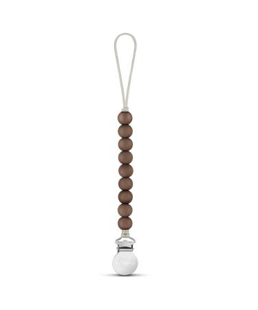 Bleu La La Lulababe Pacifier Clip (1 Pack  Mocha) 1 Pack Mocha