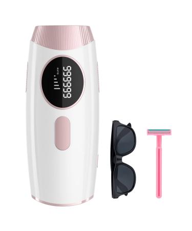 Laser Hair Removal for Women and Men At Home Permanent Hair Removal 999,999 Flashes Painless Hair Remover on Armpits Back Legs Arms Face Bikini Line white