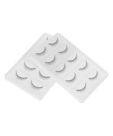 FRCOLOR 10pairs Fake Eyelashes Makeup No Glue Eyelashes Strip Lashes Women Eyelashes Creative Eyelashes Strip Eyelashes Reusable Black Eyelash Decorate High-grade Fiber Cross