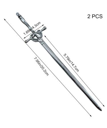 LELEVTXP 2 Pcs Metal Sword Hair Sticks for Women - Vintage & Elegant Hair Chopsticks for Daily Wear - Buy Online on GoSupps.com