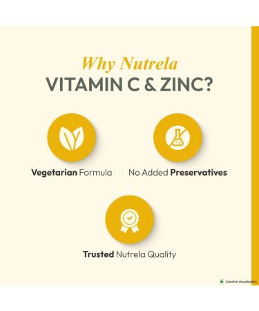 patanjali Nutrela Vitamin C + Zinc Capsules | Immune Support Supplement with Plant-Based Herbal Blend | Antioxidant & Immunity Booster for Adults | 120 Vegetarian Capsules - Buy Online on GoSupps.com