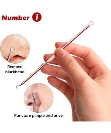 Rose Gold Acne Needle Set - 4-Piece Acne Removal Tool for Pimples Blackheads & Comedones - Buy Online on GoSupps.com