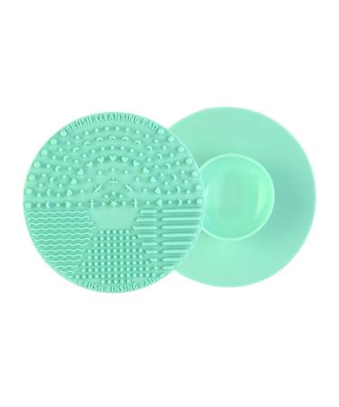 DOITOOL Makeup Brush Cleaner Pad Makeup Brush Washing Mat Silicone Makeup Cleaning Brush Scrubber Makeup Brush Cleaner Brush Cleaner Silicone Makeup Brush Cleaner Accessories Round 10*10cm Green