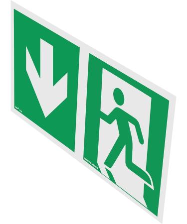 Notlok Safety Work Emergency Exit Sign - Illuminating PVC Plate | DIN EN ISO 7010 DIN67510 | 30x15 cm Escape Path Sign - International Shipping Available - Buy Online on GoSupps.com