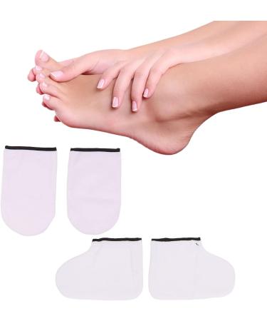 White Paraffin Wax Bath Mitts Set with Brush, Spatula, Soft Mitts, and Foot Cover - Hand and Foot Care Kit - Buy Online on GoSupps.com