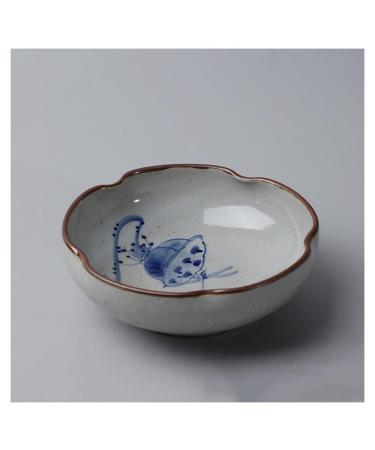 Fruit Bowl Snack Containers Hand Drawn Dipping Dishes Japanese Style Ceramic Seasoning Plate Vinegar Kitchen Dipping Bowl Appetizer Sushi Serving Plate Breakfast Bowls (Color : D) (B)