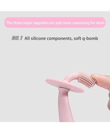 Training Toothbrush Infant 360 Baby Toothbrush with Suction Base Soft Food Grade Silicone Gum Massagers Teething Toys for 6-12 Months Newborn Infant Dtt Pink - Buy Online on GoSupps.com