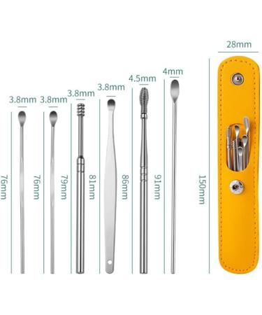 6PCS Stainless Steel Earwax Remover Spoon Set - Soft Reusable Spiral Earpick for Baby & Adults - Health Care Wax Removal Tool (Black) - Buy Online on GoSupps.com