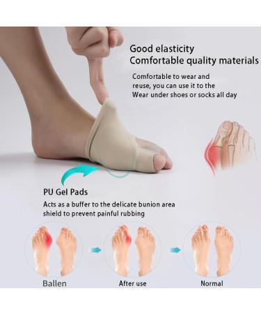 Hallux Valgus Bunion Corrector Bandage - Skin Color Silicone Toe Spreader & Sleeve for All Foot Types - Buy Online on GoSupps.com