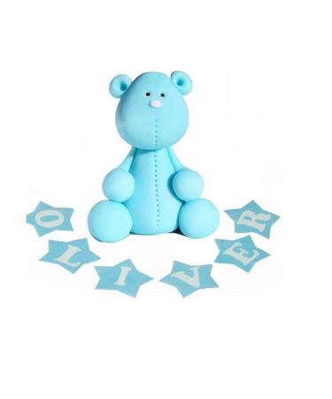 Blue Bear Cake Topper 100% EDIBLE Birthday Decoration For Boy ( Hight-6cm )