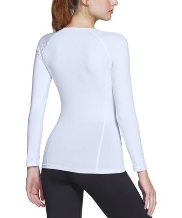 ATHLIO Women's Compression Shirt 2-Pack - Cool Dry Fit Long Sleeve for Workout & Yoga - White, Small - Buy Online on GoSupps.com