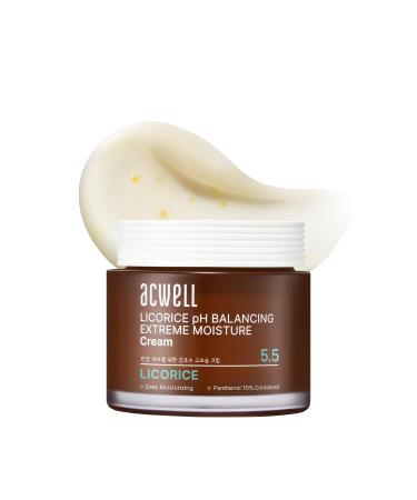 ACWELL Licorice pH Balancing Extreme Moisture Cream Optimal Skin Repair for Sensitive Skin Hydrating Face Cream with Panthenol and Ceramide Capsules 1.86 oz.