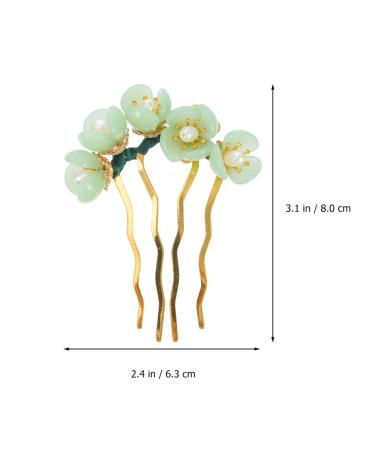 LALAFINA 2Pcs Vintage Jade Flower Hairpins - Chinese Traditional Hair Stick for Hanfu Headwear - Green - Buy Online on GoSupps.com