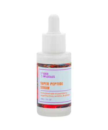 Good Molecules Super Peptide Serum 30ml/1oz - Anti-aging Facial Serum with Peptides and Copper Tripeptides to Brighten  Plump  Firm  Minimize Fine Lines  Wrinkles - Water-Based Skin Care For Face