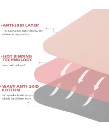 UMINEUX 1/3'' Extra Thick Non Slip Yoga Mat for Women - Eco Friendly TPE Fitness Mat - 72 x 24 - Parfait Pink & Gray - Buy Online on GoSupps.com