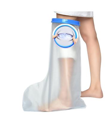 Waterproof Leg Cover for Shower Cast and Bandage Protector for Bathing Watertight Protection to Broken Foot Ankle Toe Plaster Cast Waterproof Cover Clear Cast and Dressing Protectors-Adult Half Leg