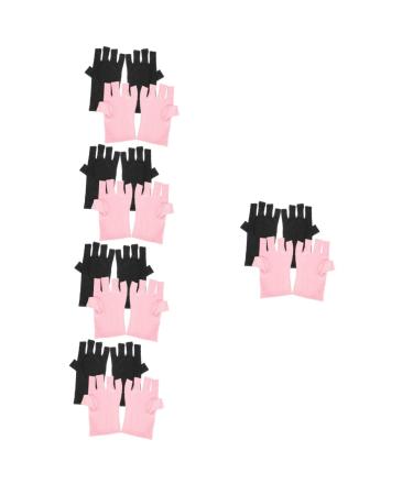 minkissy 10 Pairs Nail Gloves Pink Gloves Hand Gloves for Protection Uv Gloves Protective Gloves Fingerless Gloves for Women Uv Protection Polyester Miss Cotton Gloves Manicure