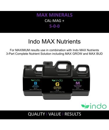 Indo MAX Nutrients - MAX Minerals Cal-Mag + (1L): Calcium Magnesium and Iron - Unique chelated Solution for Maximum Nutrient Uptake Max Minerals 1 L - Buy Online on GoSupps.com