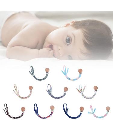 Tian-K Handmade Beech Wood Pacifier Chain Clip - Eco-Friendly Cotton Woven Baby Dummy Leash - Buy Online on GoSupps.com