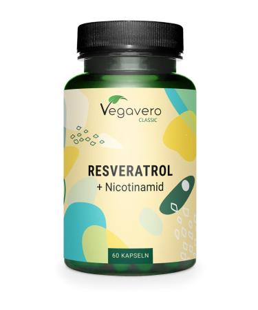 Trans Resveratrol 500mg Vegavero | with Vitamin B3 (Nicotinamide) | from Japanese Knotweed Extract | NO Additives Lab Tested | Natural Anti Aging & Skin Supplement | 60 Capsules | Vegan