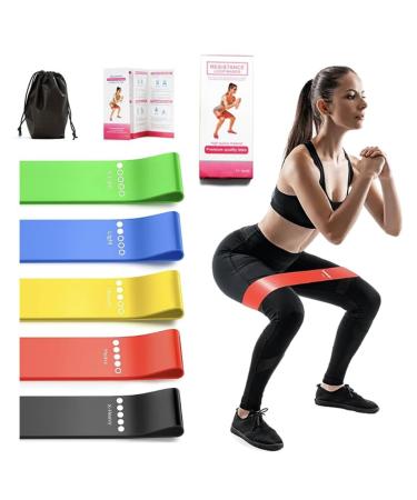 Premium Resistance Bands for Physical Therapy Exercise Home Workouts Rubber Loop Bands Set of 5 for Men and Women