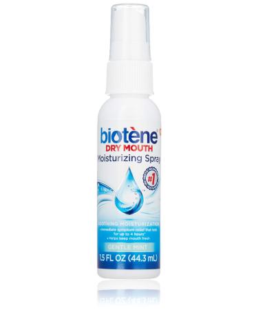 biotene Moisturizing Mouth Spray Gentle Mint, 1.5 FL OZ (Pack of 4 1.5 Fl Oz (Pack of 4)