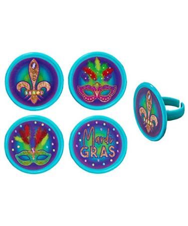 Mardi Gras Celebration Cupcake Rings - 24 pc