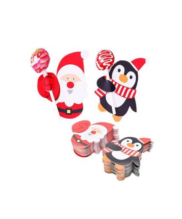 NOLITOY NOLITOY Christmas Lollipop Decorations 50 Pieces Lollipop Decorations Candy Card