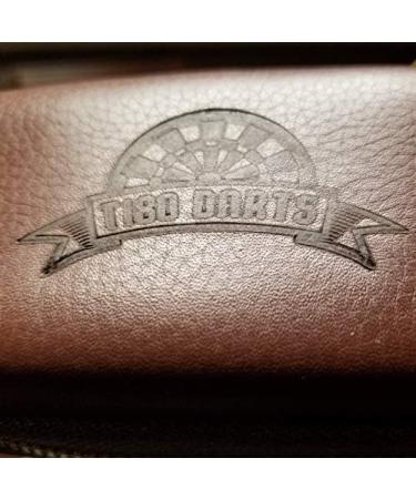 T180 Darts Leather Dart Case | Holds 3 Darts + Accessories | Brass Zipper | Sleek Leather Look - Buy Online on GoSupps.com