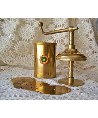 Export Quality Brass Kitchen Press Bhujia Maker Sev Sancha Gathiya with Set of 4 Jali Designs Different Design Heavy Quality