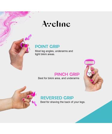 Aveline Women's Razor 6-Blade Cartridge, Multi-Grip Handle for Sensitive Skin - Lubricating Strip, 1 Count - Buy Online on GoSupps.com