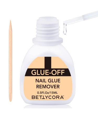 Nail Glue Remover Glue Off for False Nails, BettyCora Press ON Nails Glue Remover Fake Nail Adhesives Remover Nail Glue Debonder Nail Tips Remover 15ml 1Pcs A-1 Nail Glue Remover