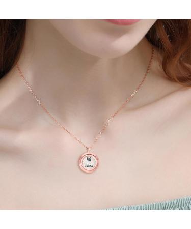 Personalised Pet Fur Locket Pendant Necklace Engraved Photo Name Stainless Steel Custom Pet Keepsake Necklace Portrait Urn Necklace Memorial Gift For Loss Love Pets silver - Buy Online on GoSupps.com