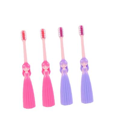 Vintorky 4 pieces children's toothbrush toothbrushes for children kids toothbrush toothbrushes children travel toothbrush children toothbrush travel toothbrush rubber protection products for children travel pp 1 piece (1 Pack) sorted color