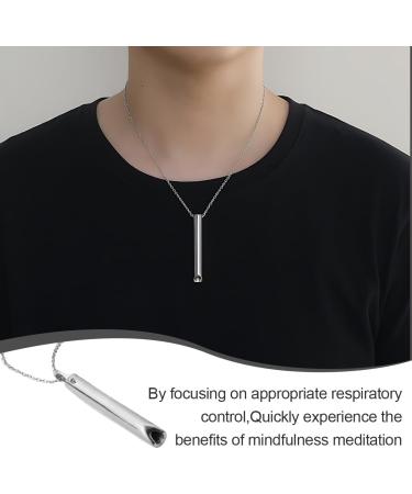 Phcozy Mindful Breathing Necklace - Stress Relief & Fear Relief - Stainless Steel Portable Jewelry for Men & Women - Buy Online on GoSupps.com