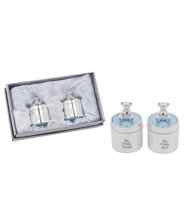 Shudehill Giftware Enamel First Tooth And Curl Set Blue