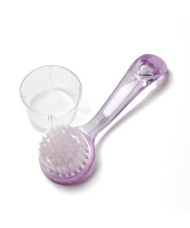 Long Handle Facial Cleansing Brush Face Cleaning Brush Scrub Cleansing Brush Pore Deep Cleans Purple