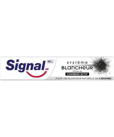 SIGNAL - Activated Charcoal Whitening System Toothpaste - Whiter teeth in 1 week - Natural whiteness - 95% ingredients of natural origin (pack of 6x75ml) - Buy Online on GoSupps.com