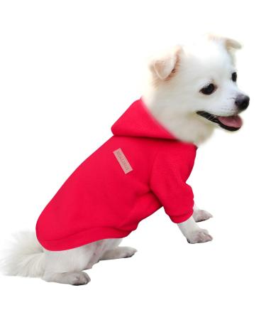 Hualisiji dog sweater christmas dog hoodie dogs sweatshirt chihuahua sweater warm and light with a soft texture easy to wear and light colors (s red) s red