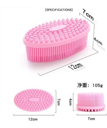 Silicone Body Scrubber Brush for Bath and Shower - Hygienic Skin-Friendly Exfoliating Scrubber - Pink - 80x135mm - Buy Online on GoSupps.com