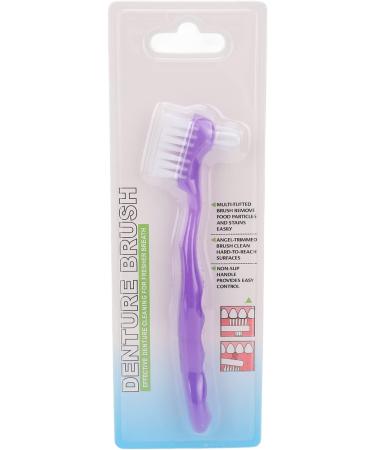 False Teeth Brush Plaque Removal Denture Toothbrush Double Sided Ergonomic Portable Soft Hair for Home Travel for Elderly(Purple) - Buy Online on GoSupps.com