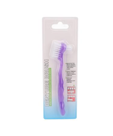 False Teeth Cleaning Brush Denture Cleaning Brushes Portable Dual Head Toothbrushes Hard Denture Toothbrush Multi Layered Denture Care() Purple