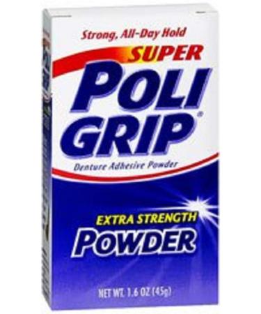 Super Poligrip Denture Adhesive Powder-1.6 oz (Pack of 4) by Super Poli-Grip