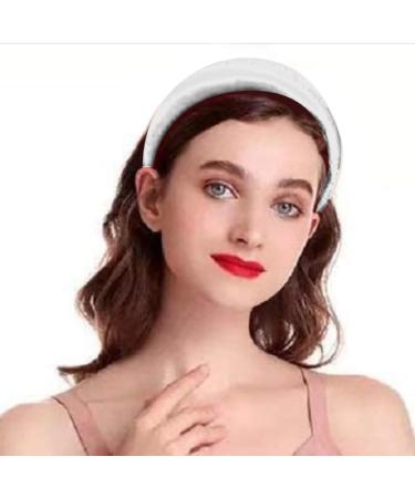 Satin Padded Headbands for Women Solid Plastic Thick Hair Hoop Girls Sponge Non-slip Hairbands Hair Accessories (White) Women's headband - Buy Online on GoSupps.com