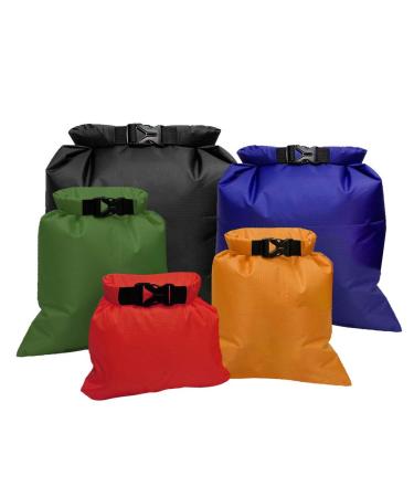 Pimoys 5 Pack Multicolour Waterproof Dry Sacks Lightweight Outdoor Dry Bags Ultimate Dry Bags for Rafting Boating Camping (1.5L 2.5L 3.5L 4.5L 6L)